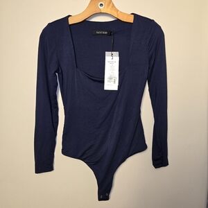 Women's designer nwt Navy Bodysuit med